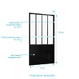 AURLANE - Pare Baignoire Pivotant 130x75cm Type Industriel - Profilé Noir Mat - Verre Trempé - GLASSY SCREEN - vignette