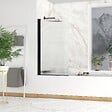 AURLANE - Pare baignoire Rabattable 80x140cm - Profilé Noir Mat - Verre Trempé Ondulé 5mm - WAVY - vignette