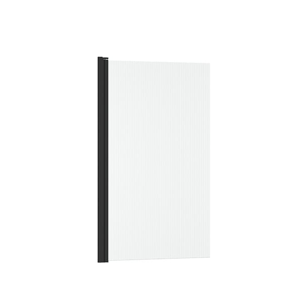 AURLANE - Pare baignoire Rabattable 80x140cm - Profilé Noir Mat - Verre Trempé Ondulé 5mm - WAVY - large
