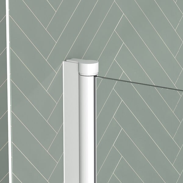AURLANE - Pare baignoire Rabattable 70x120cm - Profilé Blanc Mat - Verre Trempé 4mm - ELEMENTARY - large