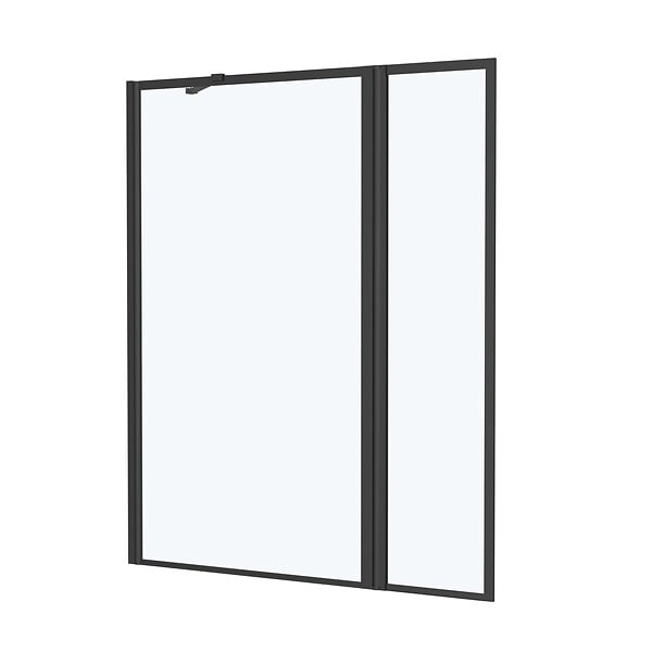 AURLANE - Pare baignoire avec Volet Pivotant 70+30x130cm - Finition Noir Mat - DARK CONTOURING SCREEN - large