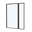AURLANE - Pare baignoire avec Volet Pivotant 70+30x130cm - Finition Noir Mat - DARK CONTOURING SCREEN - vignette