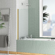 AURLANE - Pare baignoire Rabattable 70x120cm - Profilé finition Or Doré Brossé - Verre Trempé 4mm - ELEMENTARY - vignette