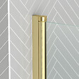AURLANE - Pare baignoire Rabattable 70x120cm - Profilé finition Or Doré Brossé - Verre Trempé 4mm - ELEMENTARY - vignette