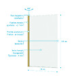 AURLANE - Pare baignoire Rabattable 70x120cm - Profilé finition Or Doré Brossé - Verre Trempé 4mm - ELEMENTARY - vignette