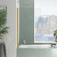 AURLANE - Pare baignoire Rabattable 70x120cm - Profilé finition Or Doré Brossé - Verre Trempé 4mm - ELEMENTARY - vignette
