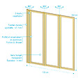 AURLANE - Pare baignoire Pivotant 3 Volets Or Brossé - 125x143 cm - Verre Trempé 4 mm - ZAGGY GOLD - vignette
