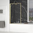 AURLANE - Pare baignoire rabattable 80x140cm - Finition Or Doré Brossé - GOLDY CONTOURING SCREEN - vignette
