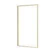 AURLANE - Pare baignoire rabattable 80x140cm - Finition Or Doré Brossé - GOLDY CONTOURING SCREEN - vignette