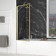 AURLANE - Pare baignoire rabattable 80x140cm - Finition Or Doré Brossé - GOLDY CONTOURING SCREEN - vignette