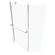AURLANE - PARE BAIGNOIRE AVEC VOLET PIVOTANT 130x105cm PROFILE ALUMINIUM LAQUE BLANC ET VERRE TRANSPARENT - vignette