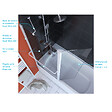 AURLANE - PARE BAIGNOIRE AVEC VOLET PIVOTANT 130x105cm PROFILE ALUMINIUM LAQUE BLANC ET VERRE TRANSPARENT - vignette