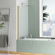 AURLANE - Pare baignoire Rabattable 70x130cm - Profilé finition Or Doré Brossé - Verre Trempé 4mm - ELEMENTARY - vignette