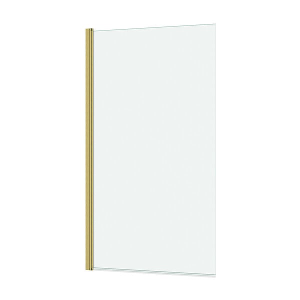 AURLANE - Pare baignoire Rabattable 70x130cm - Profilé finition Or Doré Brossé - Verre Trempé 4mm - ELEMENTARY - large