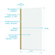 AURLANE - Pare baignoire Rabattable 70x130cm - Profilé finition Or Doré Brossé - Verre Trempé 4mm - ELEMENTARY - vignette