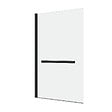AURLANE - Pare baignoire Pivotant avec Porte-Serviette 85x150cm - Profilé Noir - Verre 6mm - TSHAPE DARK - vignette