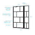AURLANE - Pare baignoire avec volet pivotant - profile noir mat - 130x104 (HxL) - verre 5mm sérigraphié - vignette