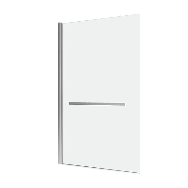 AURLANE - Pare baignoire Pivotant avec Porte-Serviette 85x150cm - Profilé Chrome - Verre 6mm - TSHAPE CHROMED - large