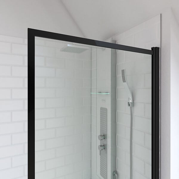 AURLANE - Pare baignoire rabattable 75x130cm - Finition Noir Mat - DARK CONTOURING SCREEN - large
