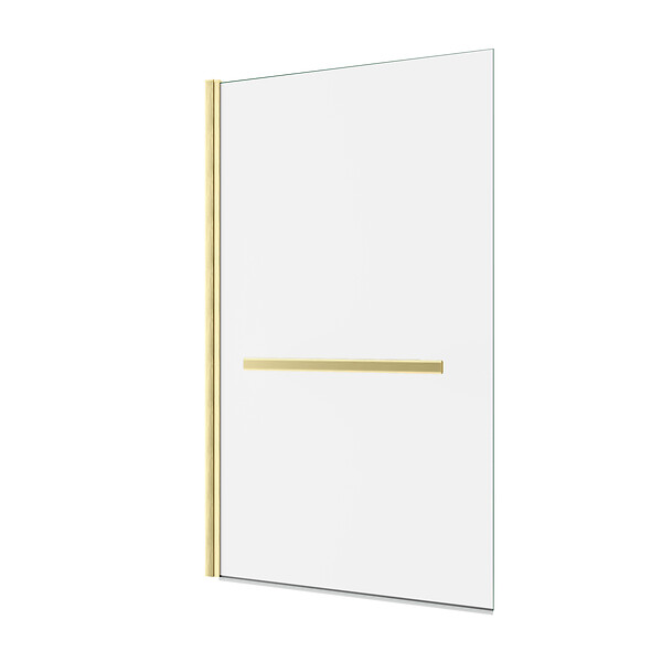 AURLANE - Pare baignoire Pivotant avec Porte-Serviette 85x150cm - Or Doré Brossé - Verre 6mm - TSHAPE GOLDY - large