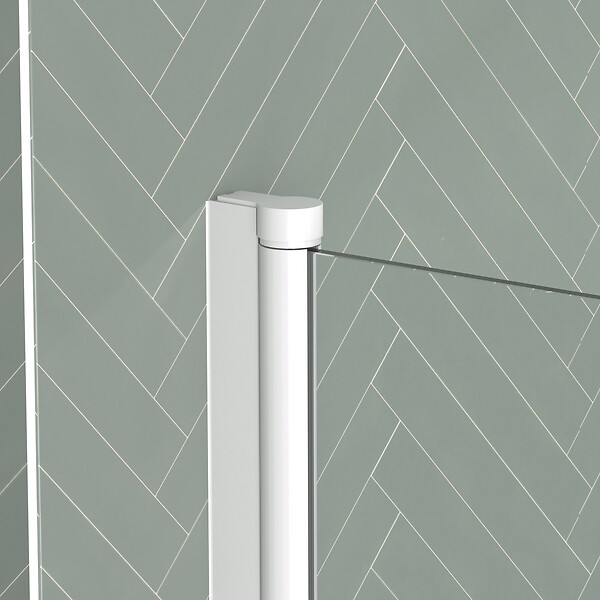 AURLANE - Pare baignoire Rabattable 80x140cm - Profilé Blanc Mat - Verre Trempé 4mm - ELEMENTARY - large