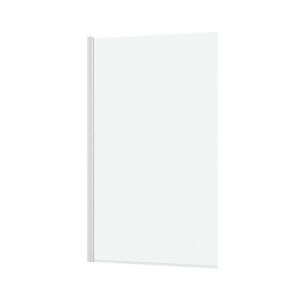 AURLANE - Pare baignoire Rabattable 80x140cm - Profilé Blanc Mat - Verre Trempé 4mm - ELEMENTARY - large
