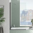 AURLANE - Pare baignoire Rabattable 80x140cm - Profilé Noir Mat - Verre Trempé 4mm - ELEMENTARY - vignette