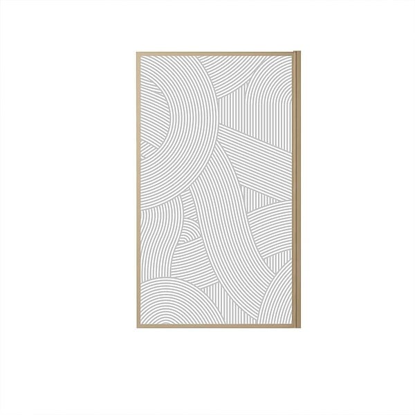 AURLANE - Pare baignoire pivotant 140x80 cm HINATA - style Japandi courbes douces Cadre effet bois - Verre 5mm - large