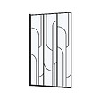 AURLANE - Pare baignoire rabattable 80x140cm Sérigraphie Art Déco Arrondie Noire mate - vignette