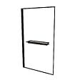 AURLANE - Pare baignoire Rabattable 75x130 cm en Verre Trempé - Porte-Serviette et Etagère Noir Mat - vignette