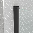 AURLANE - Pare baignoire Rabattable 70x130cm - Profilé Noir Mat - Verre Trempé 4mm - ELEMENTARY - vignette