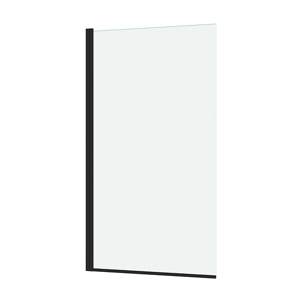 AURLANE - Pare baignoire Rabattable 70x130cm - Profilé Noir Mat - Verre Trempé 4mm - ELEMENTARY - large