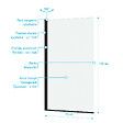 AURLANE - Pare baignoire Rabattable 70x130cm - Profilé Noir Mat - Verre Trempé 4mm - ELEMENTARY - vignette