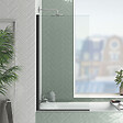AURLANE - Pare baignoire Rabattable 70x130cm - Profilé Noir Mat - Verre Trempé 4mm - ELEMENTARY - vignette