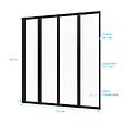 AURLANE - Pare baignoire 4 volets pivotants - profiles noir mat - verre transparent 4mm - TETRA BLACK - vignette
