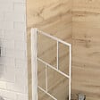 AURLANE - Pare Baignoire Rabattable 80x140cm - Sérigraphie Briques Blanches - Verre Trempé 4mm - vignette
