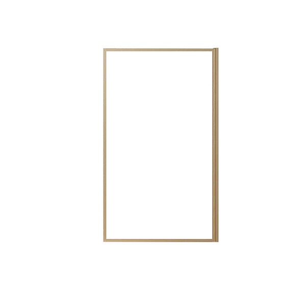 AURLANE - Pare baignoire Rabattable 80x140 cm - Cadre Aluminium Décor Bois - Verre Trempé Ondulé 4 mm - large