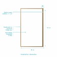 AURLANE - Pare baignoire Rabattable 80x140 cm - Cadre Aluminium Décor Bois - Verre Trempé Ondulé 4 mm - vignette