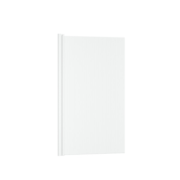 AURLANE - Pare baignoire Rabattable 80x140cm - Profilé Blanc - Verre Trempé Ondulé 5mm - WAVY - large