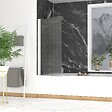AURLANE - Pare baignoire Rabattable 80x140cm - Profilé Blanc - Verre Trempé Ondulé 5mm - WAVY - vignette