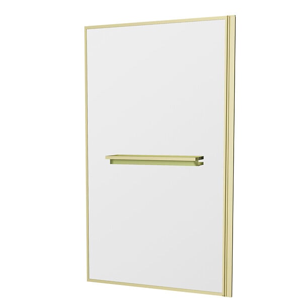 AURLANE - Pare baignoire Rabattable 75x130cm en Verre trempé - Porte-serviette et Etagère Or Doré Brossé - large