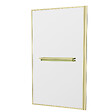 AURLANE - Pare baignoire Rabattable 75x130cm en Verre trempé - Porte-serviette et Etagère Or Doré Brossé - vignette