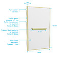 AURLANE - Pare baignoire Rabattable 75x130cm en Verre trempé - Porte-serviette et Etagère Or Doré Brossé - vignette