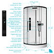 AURLANE - Cabine de douche 1/4 de cercle ROND - 90x90x217cm - FACTORY 2 ROUND - vignette