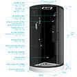 AURLANE - Cabine de douche 1/4 de cercle Hydro 95x95x215 cm - Portes coulissantes - Fonds & Profilés Noir Mat - vignette
