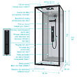 AURLANE - Cabine de douche Hydromassante 90x90x215 cm - Fonds Gris et Profilés Noir Mat - GREY STYLE - vignette