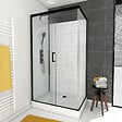 AURLANE - Cabine de douche rectangle 80x110x230cm à motif carreaux de métro - UNDERGROUND RECTANGLE 110 - vignette