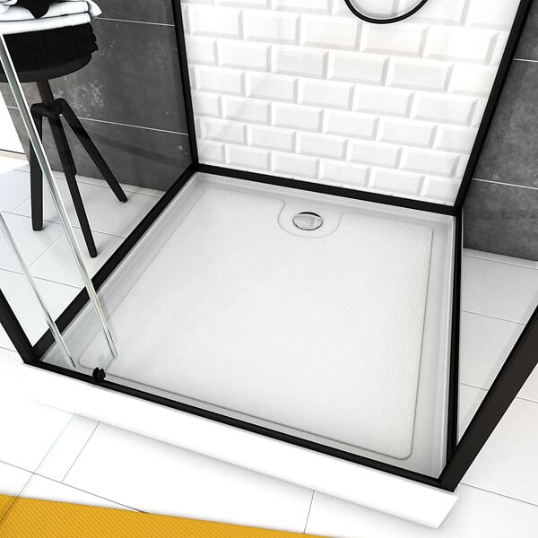 AURLANE - Cabine de douche carrée 80x80x230cm à motif carreaux de métro - UNDERGROUND SQUARE 80 - large