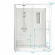 AURLANE - Cabine de douche blanche sécurisée et accessible à tous 160x85x220cm - Mitigeur Thermostatique - vignette