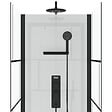AURLANE - Cabine de douche Carrée 80x80x213 cm - Porte pivotante - Fond Blanc et Profilés Noir Mat - RUBIQ - vignette